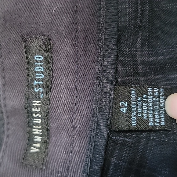 Van Heusen Size 42 Blue Plaid Modern Fit Flat Front Shorts, NEW - Picture 11 of 12